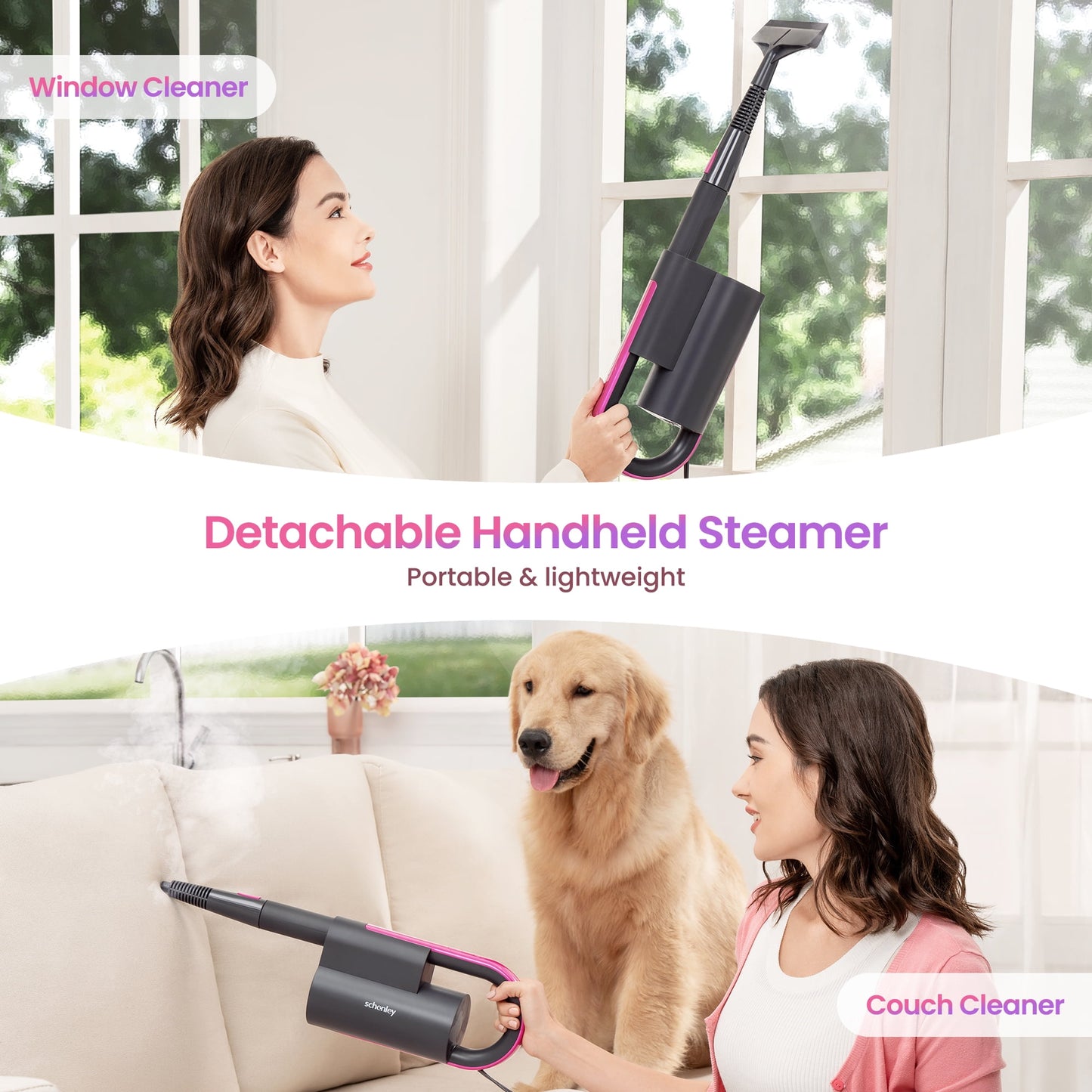 Steam Mop with Detachable Handheld Steamer